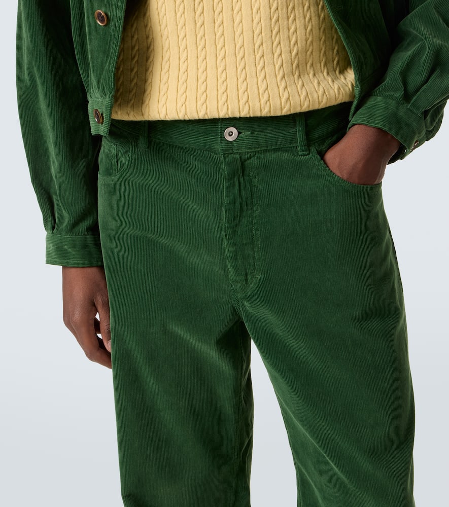 Auralee Cotton Corduroy Wide-leg Pants In Green