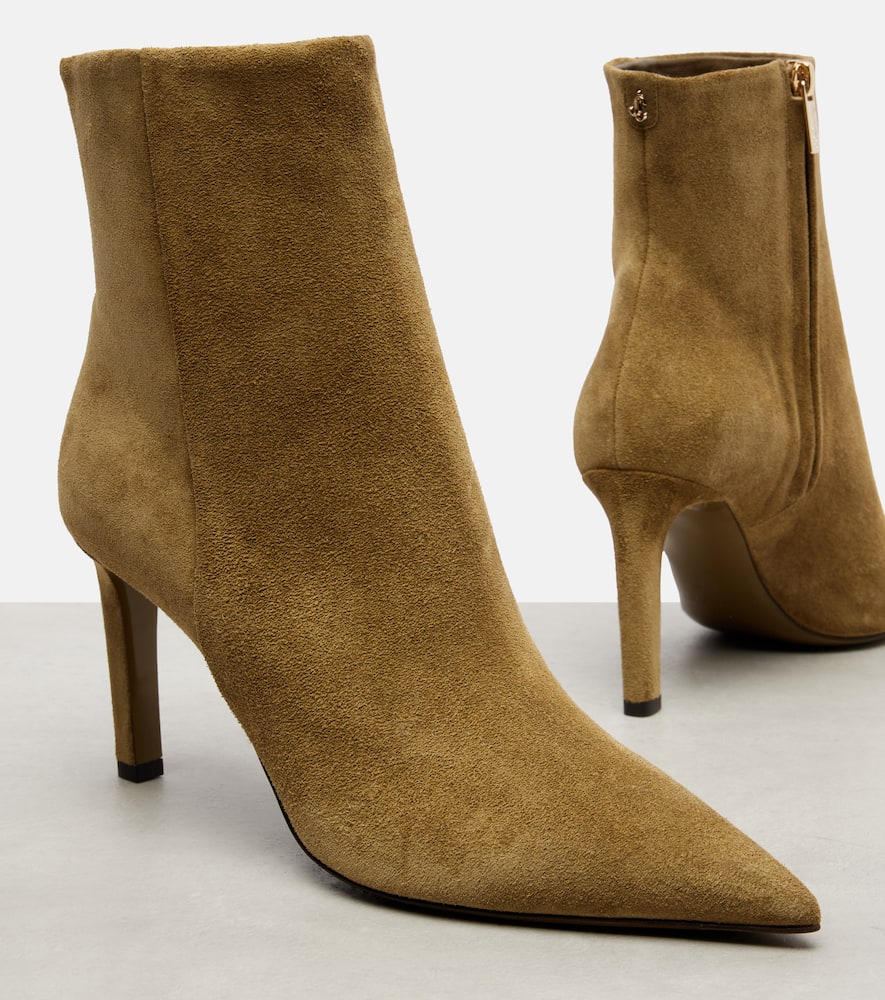 Jimmy Choo Frankie 85 Suede Ankle Boots In Brown