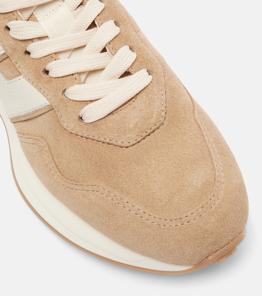 Hogan H641 Suede Sneakers In Sand