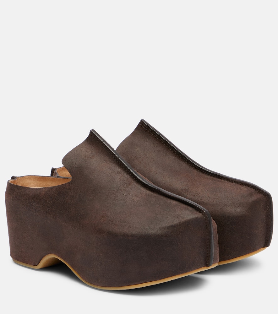 Jw Anderson Plateau-mules Aus Wildleder 50mm In Brown