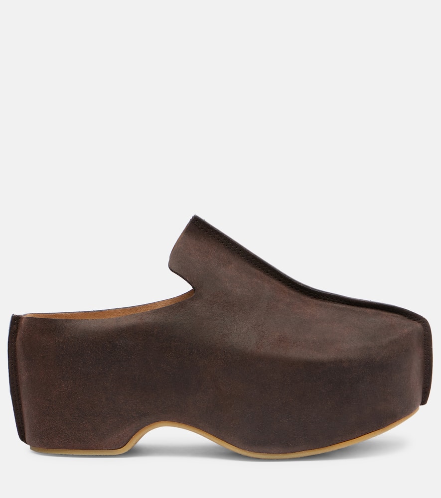 Jw Anderson Plateau-mules Aus Wildleder 50mm In Brown