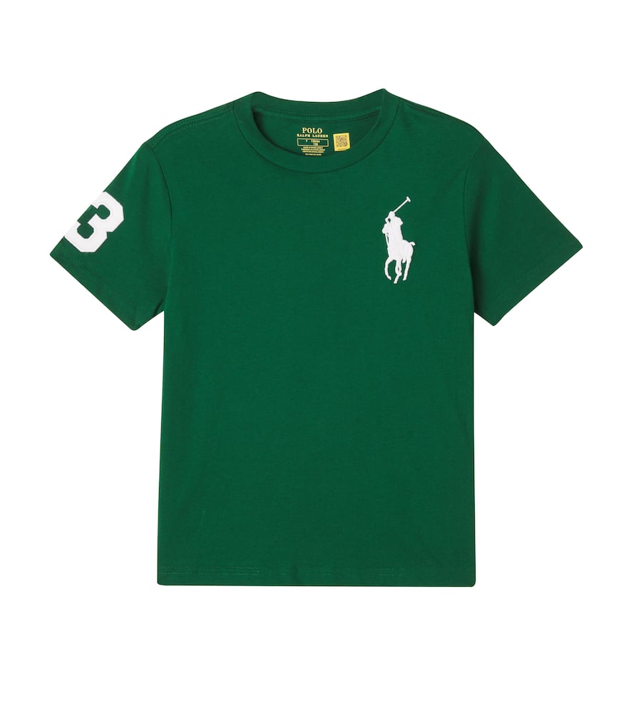 Polo Ralph Lauren Number-embellished Jersey T-shirt In Green
