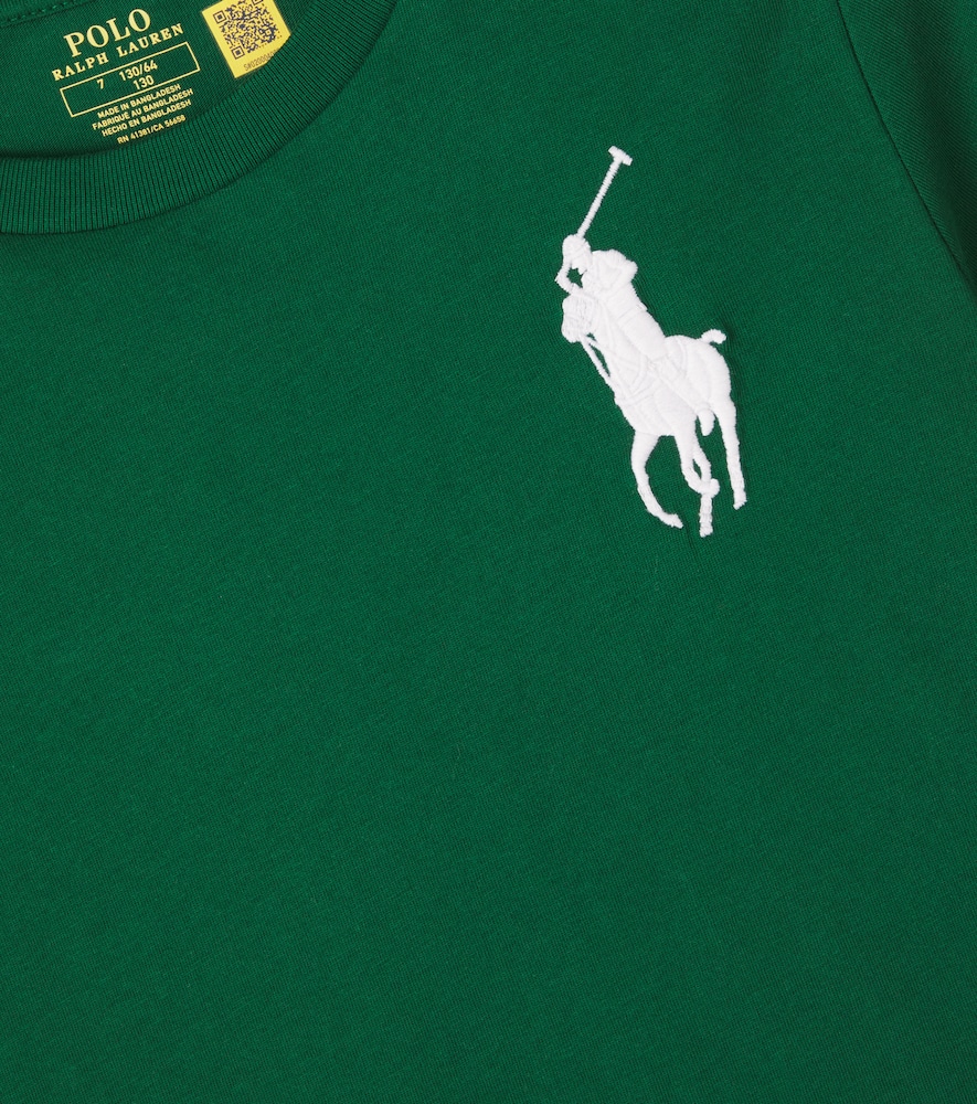 Polo Ralph Lauren Number-embellished Jersey T-shirt In Green