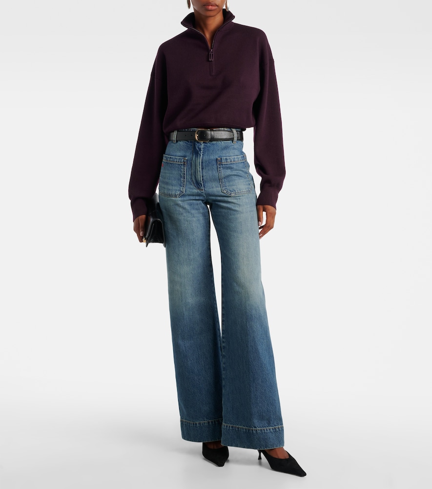  Victoria Beckham Victoria Beckham Wool-blend Half-zip Sweater 