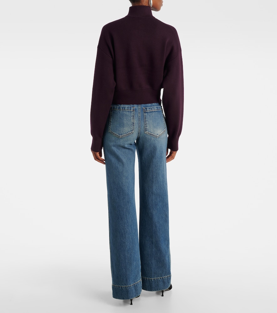  Victoria Beckham Victoria Beckham Wool-blend Half-zip Sweater 