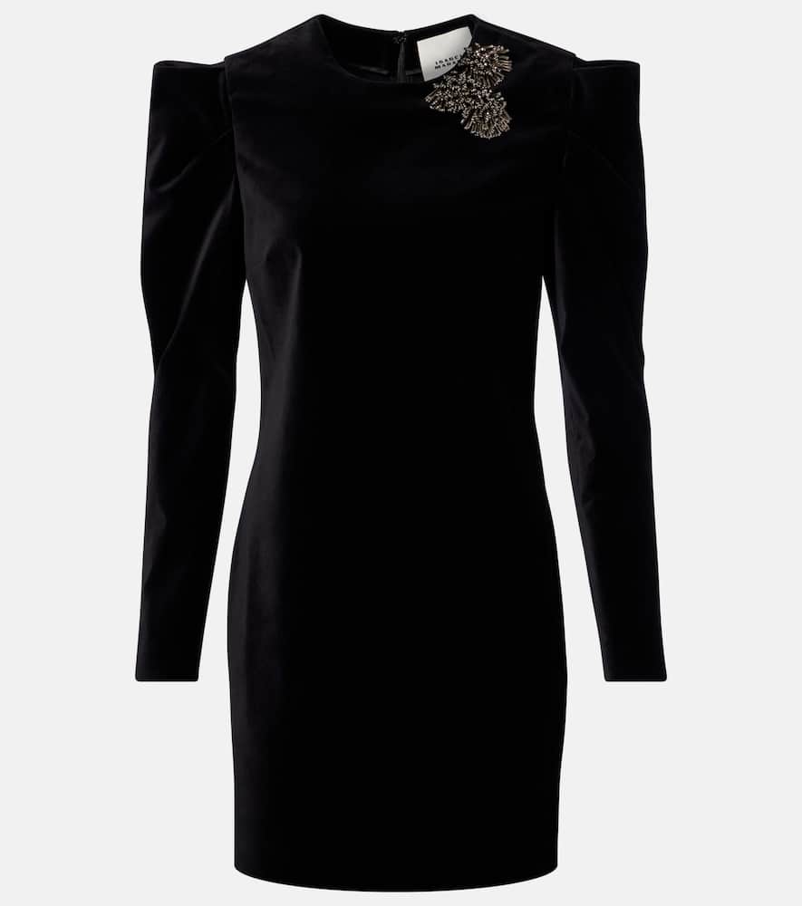 Isabel Marant Danee Embellished Velvet Minidress In Black