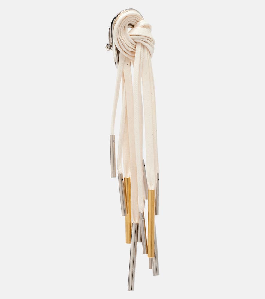 Dries Van Noten Cotton Drop Earrings In White