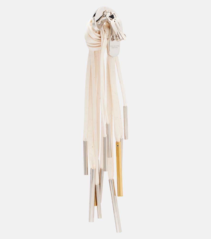 Dries Van Noten Cotton Drop Earrings In White