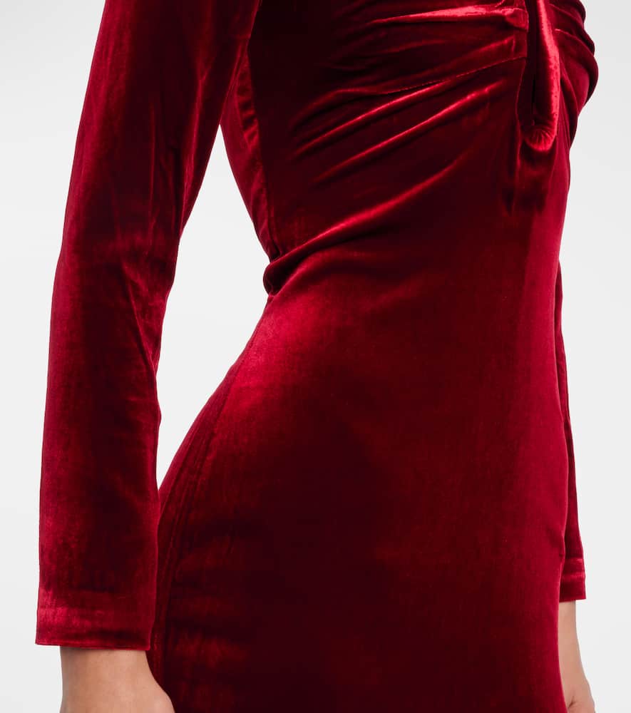 Roland Mouret Off-shoulder Velvet Gown In Red