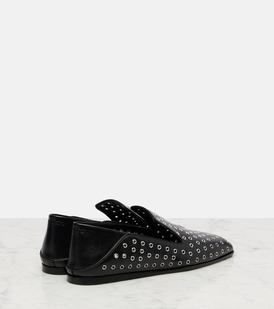  Jimmy Choo Jimmy Choo Eliot Embellished Leather Slip-on Shoes 