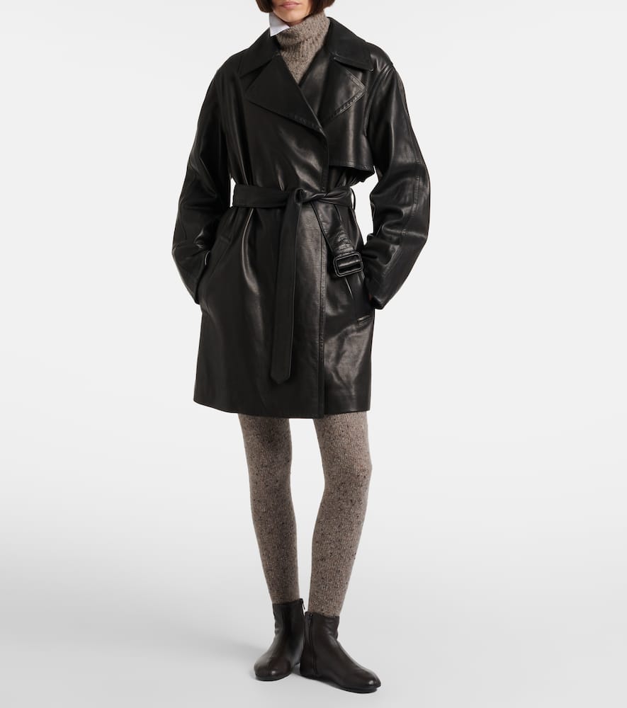 The Row Mumu Cashmere Tweed Tights In Brown