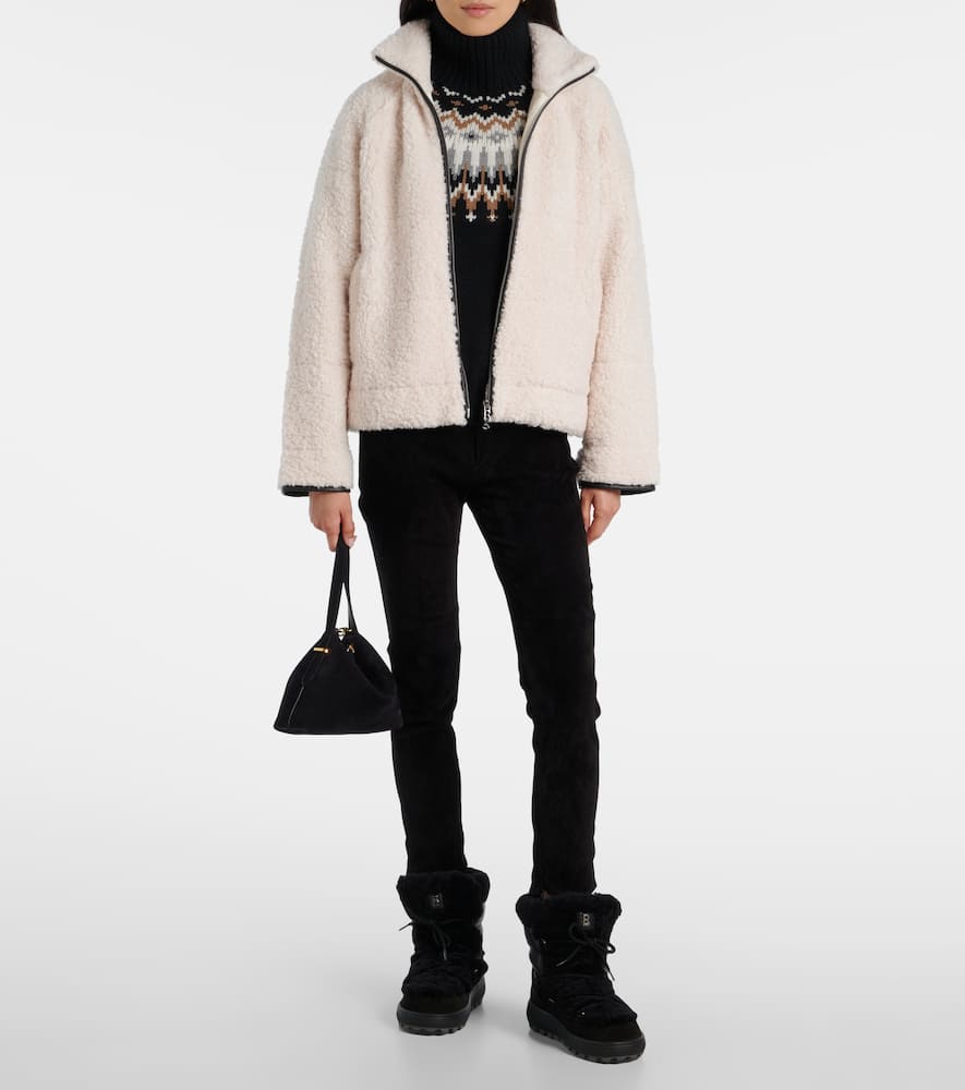Bogner Chamonix Shearling-trimmed Suede Snow Boots In Black