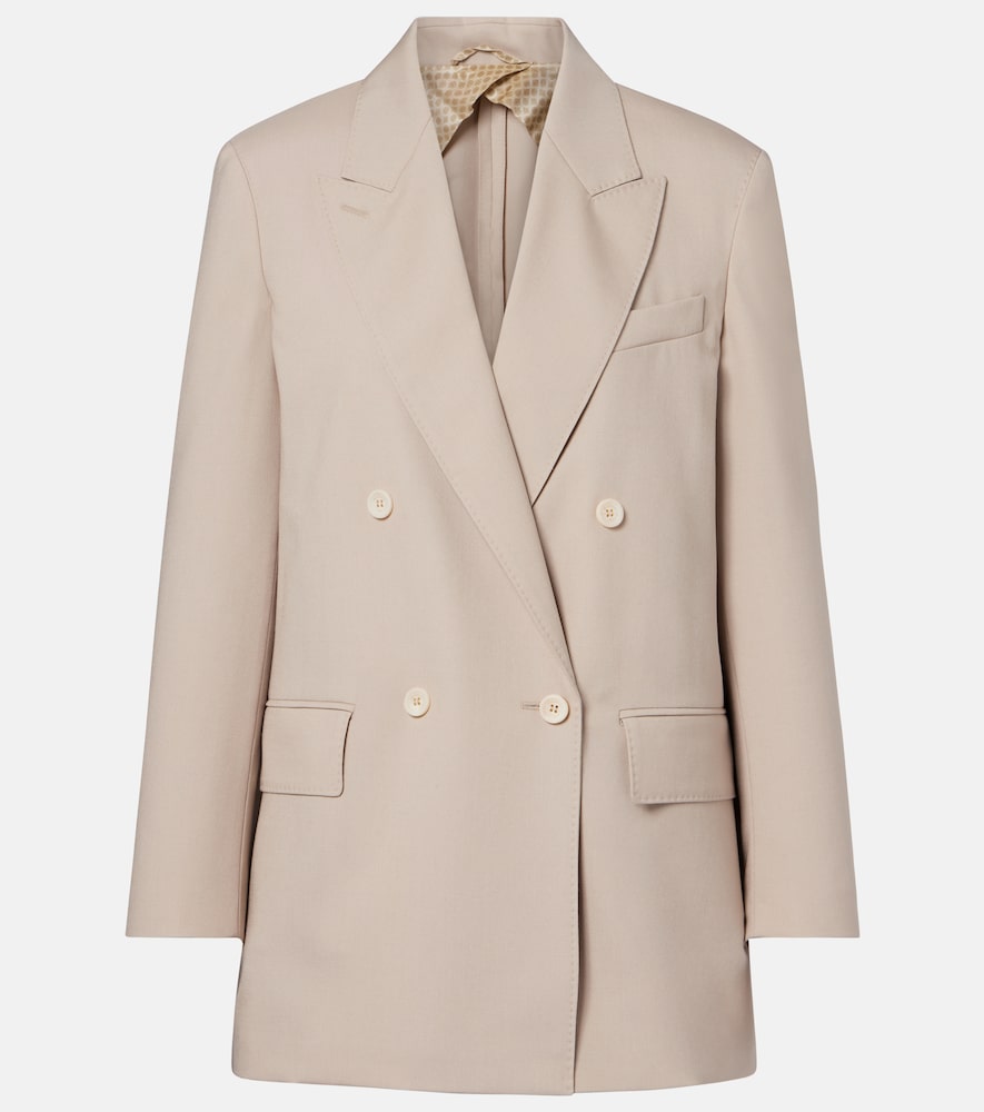 Max Mara Double-breasted wool, mohair, and silk blazer