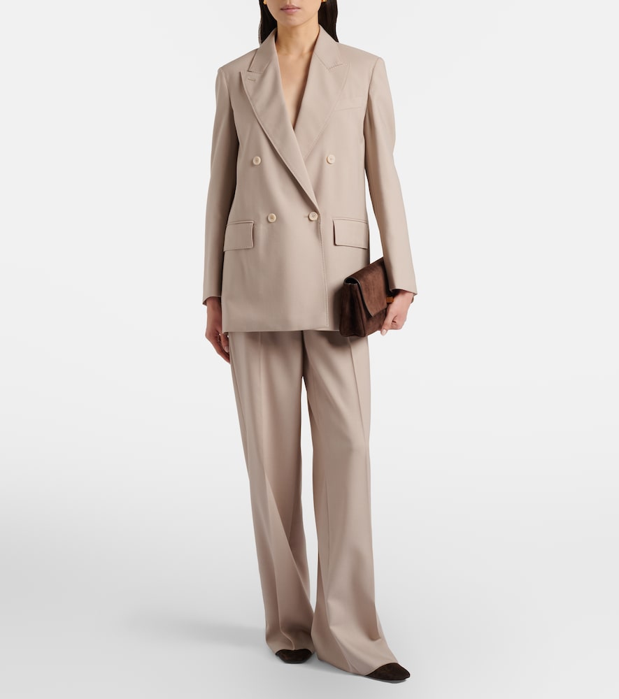 Max Mara Double-breasted wool, mohair, and silk blazer