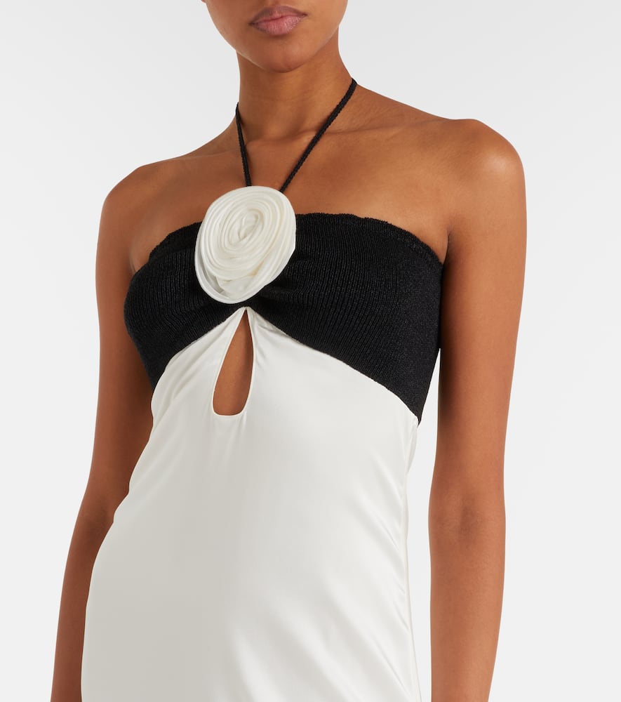 Same Floral-appliqué Silk-blend Maxi Dress In Multi