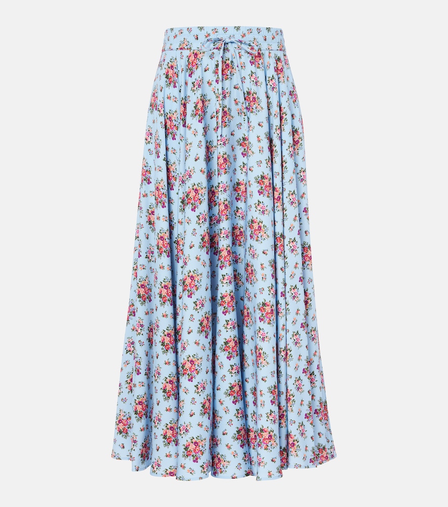 Dolce & Gabbana Floral silk-blend midi skirt