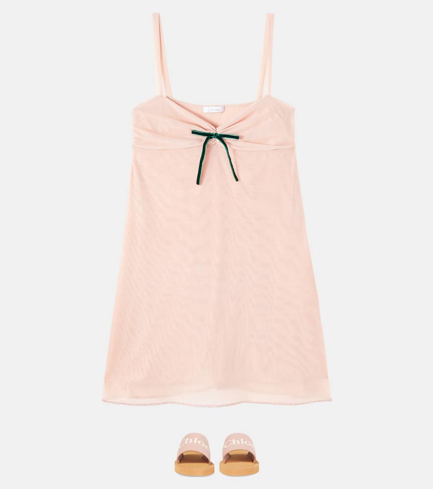 Oseree Oséree Kids Bow-detail Tulle Slip Dress In Pink