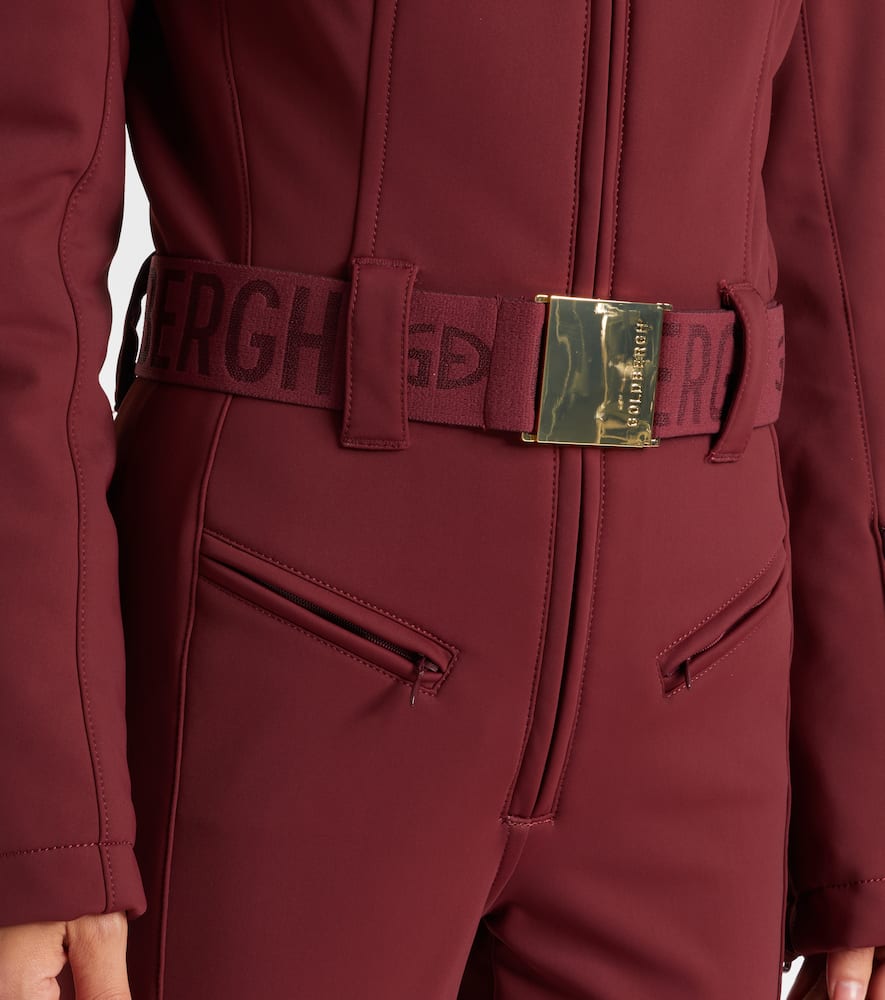 Goldbergh Parry Belted Down Ski Suit In Burgundy