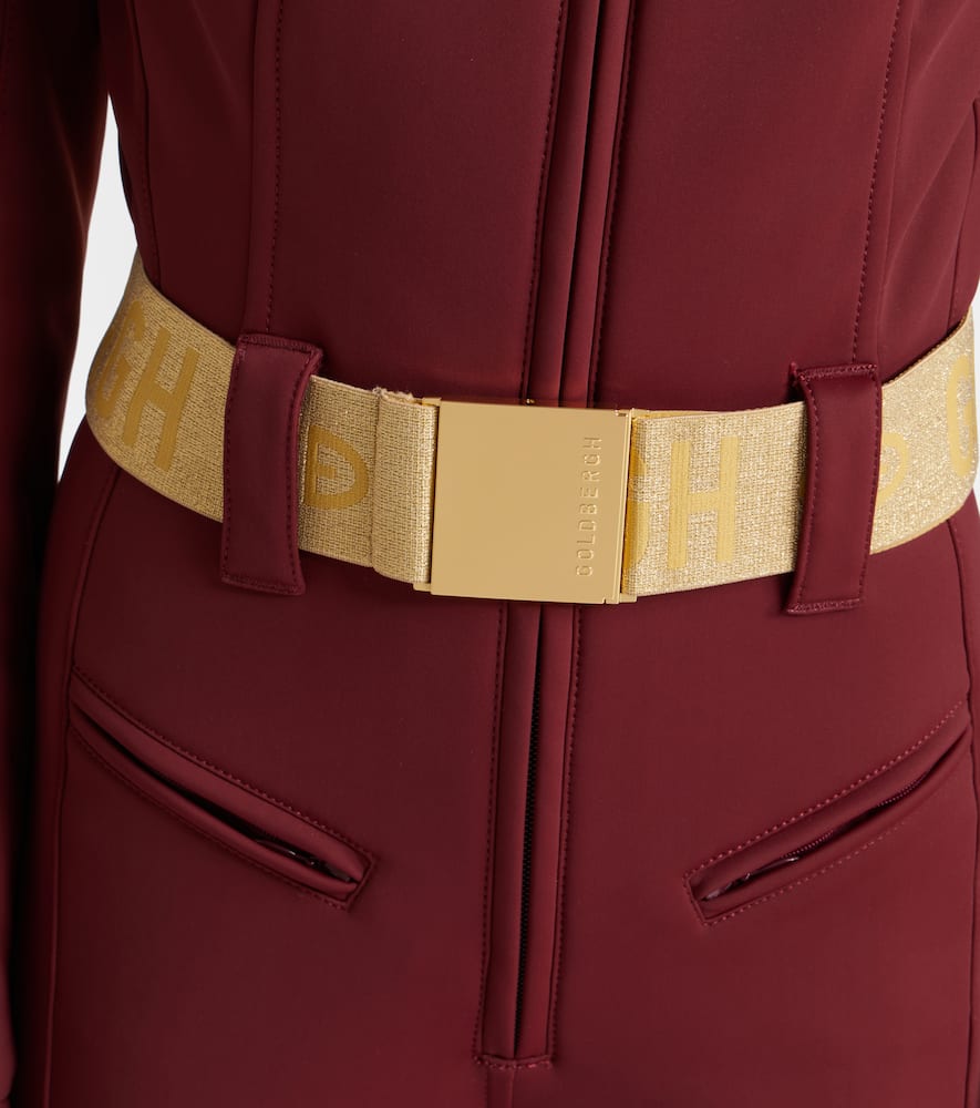 Goldbergh Parry Belted Down Ski Suit In Burgundy