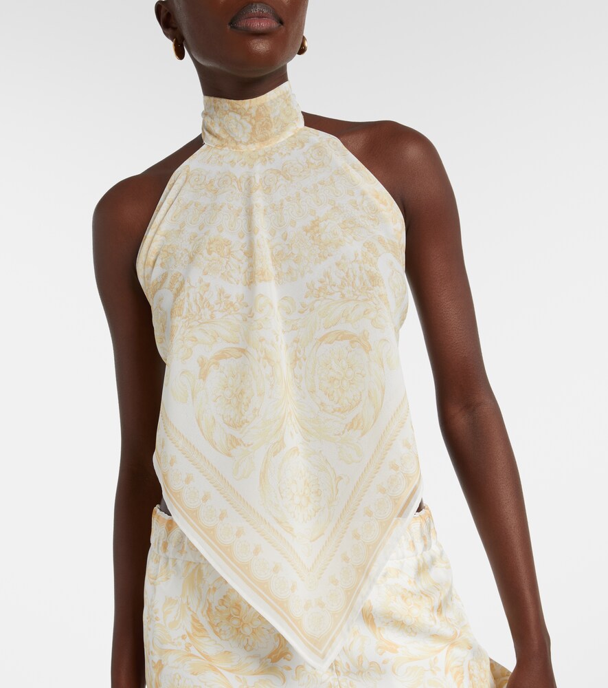  Versace Versace Printed Halterneck Georgette Top 