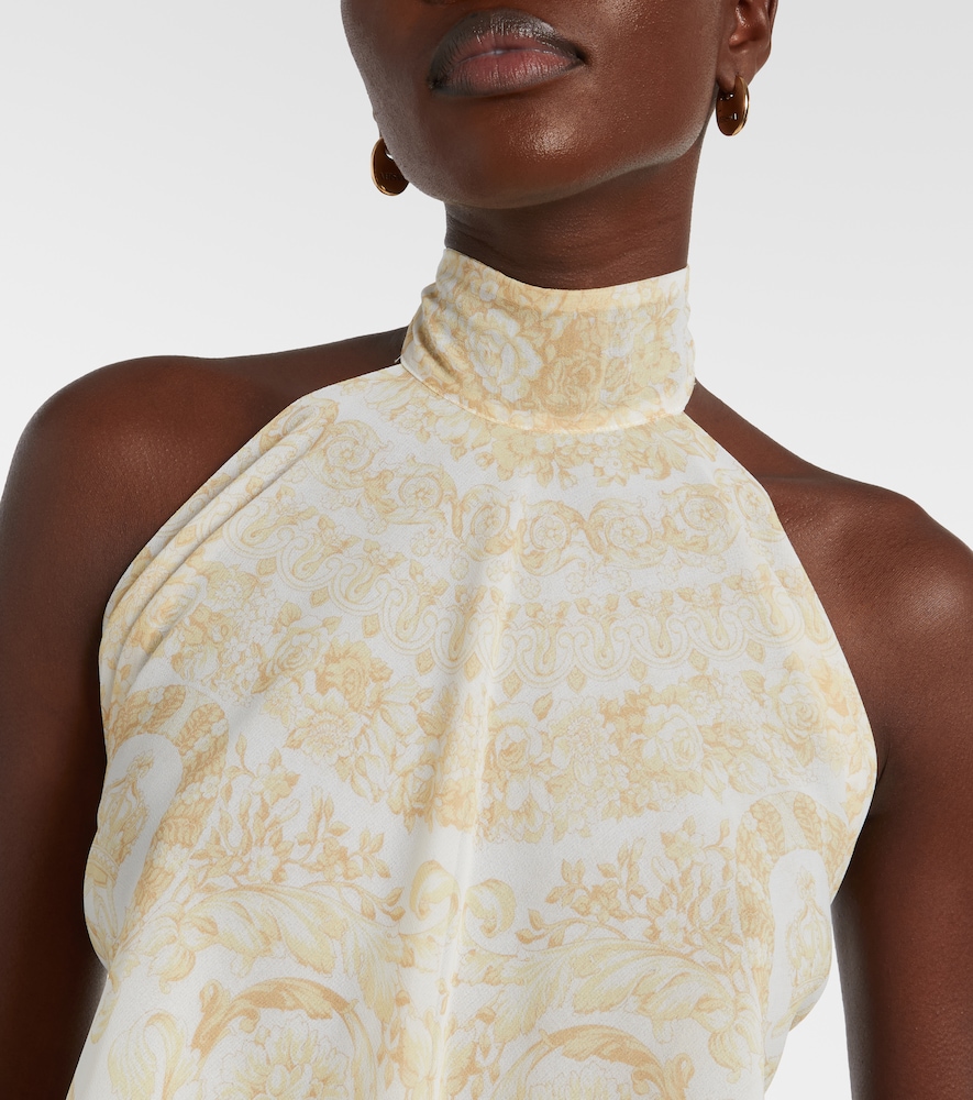  Versace Versace Printed Halterneck Georgette Top 