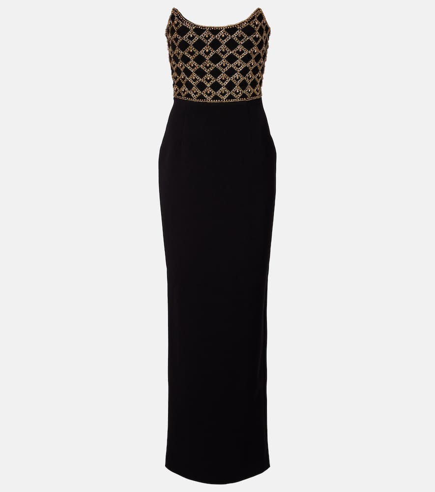 Rebecca Vallance Vesper Embellished Corset Gown In Black