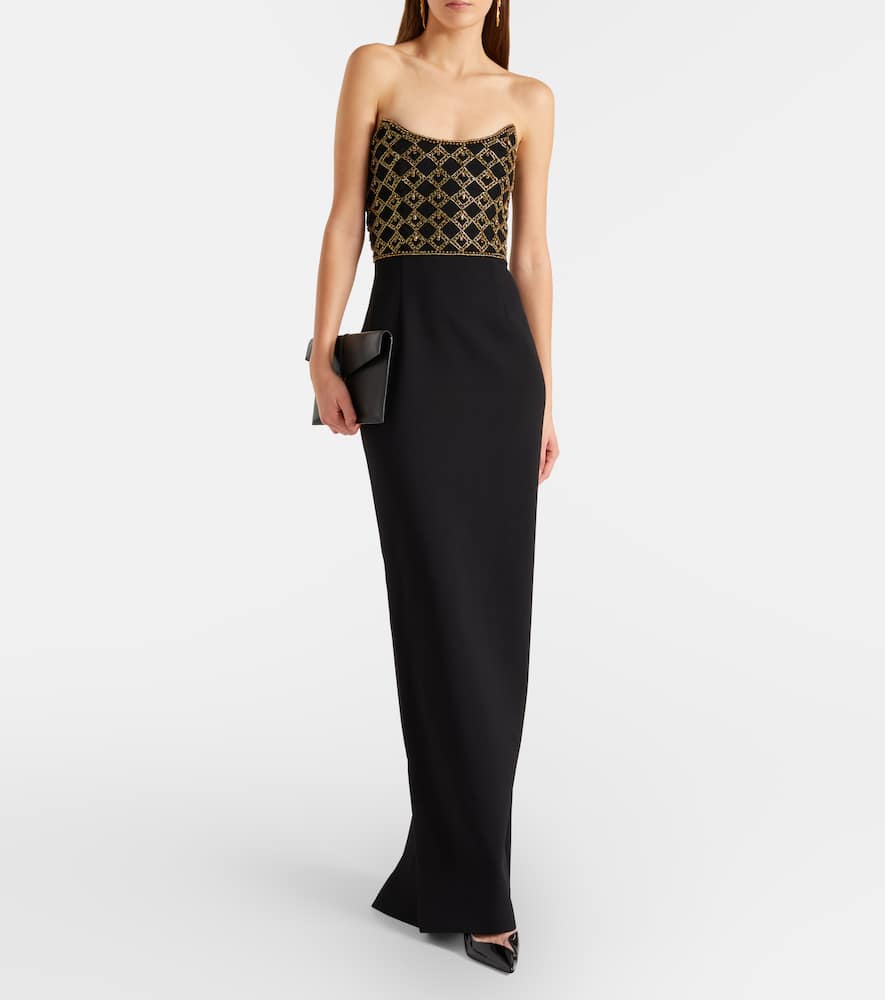 Rebecca Vallance Vesper Embellished Corset Gown In Black