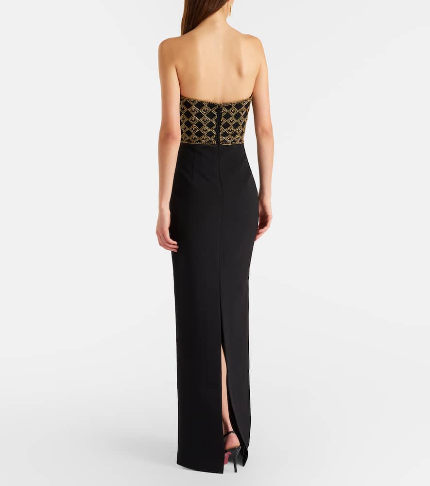 Rebecca Vallance Vesper Embellished Corset Gown In Black