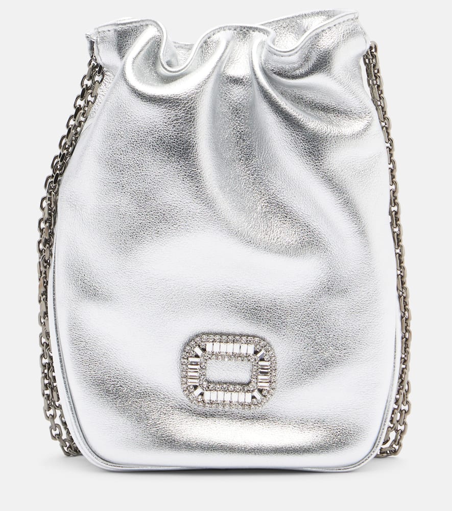 Bucket Bag Pilgrim Nano aus Metallic-Leder