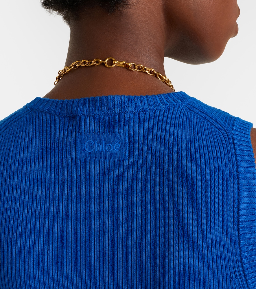 Chloé Ribbed-Knit Wool Tank Top