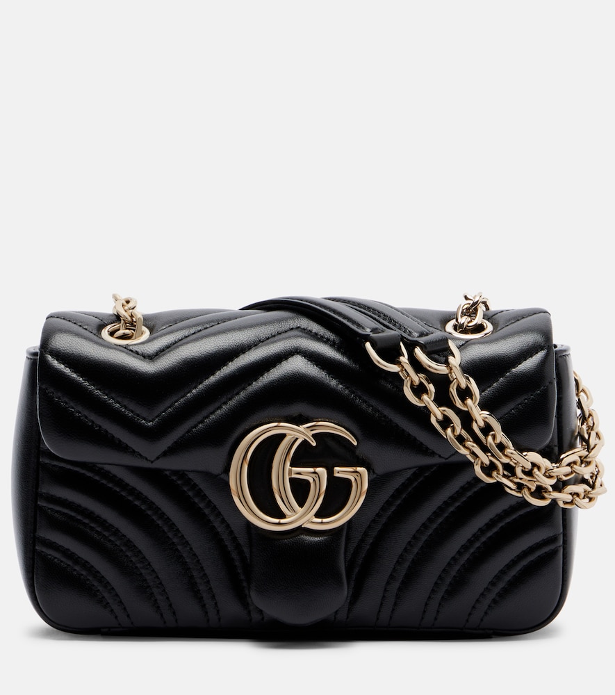 Gucci Women's Black Gg Marmont Small Leather Shoulder Bag
