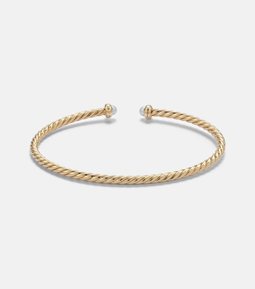  David Yurman David Yurman Armreif Cablespira® Flex Micro Aus 18kt Gelbgold Mit Süßwasserperlen 