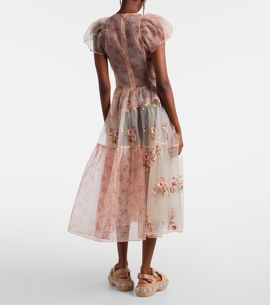  Simone Rocha Simone Rocha Vestido Midi De Organza Patchwork 