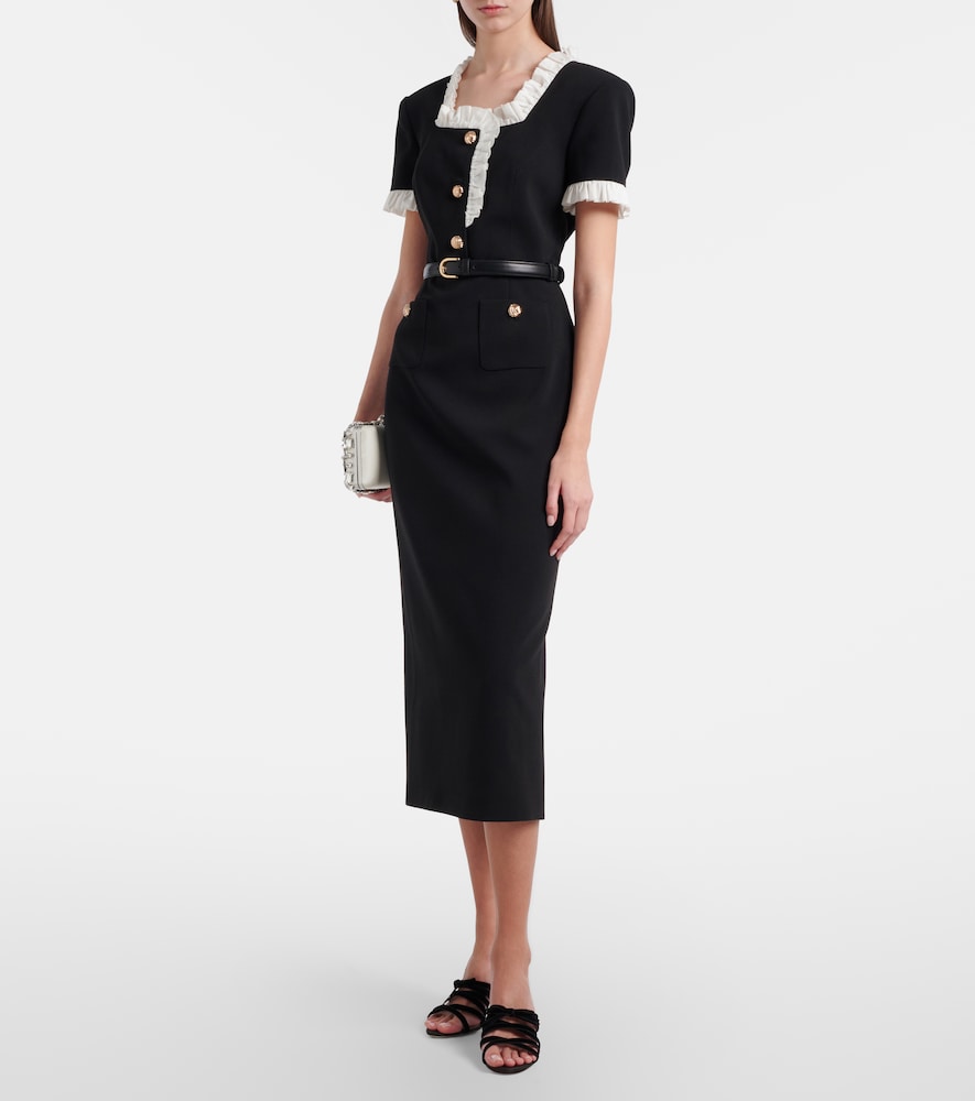 Self-Portrait Belted crêpe midi dress