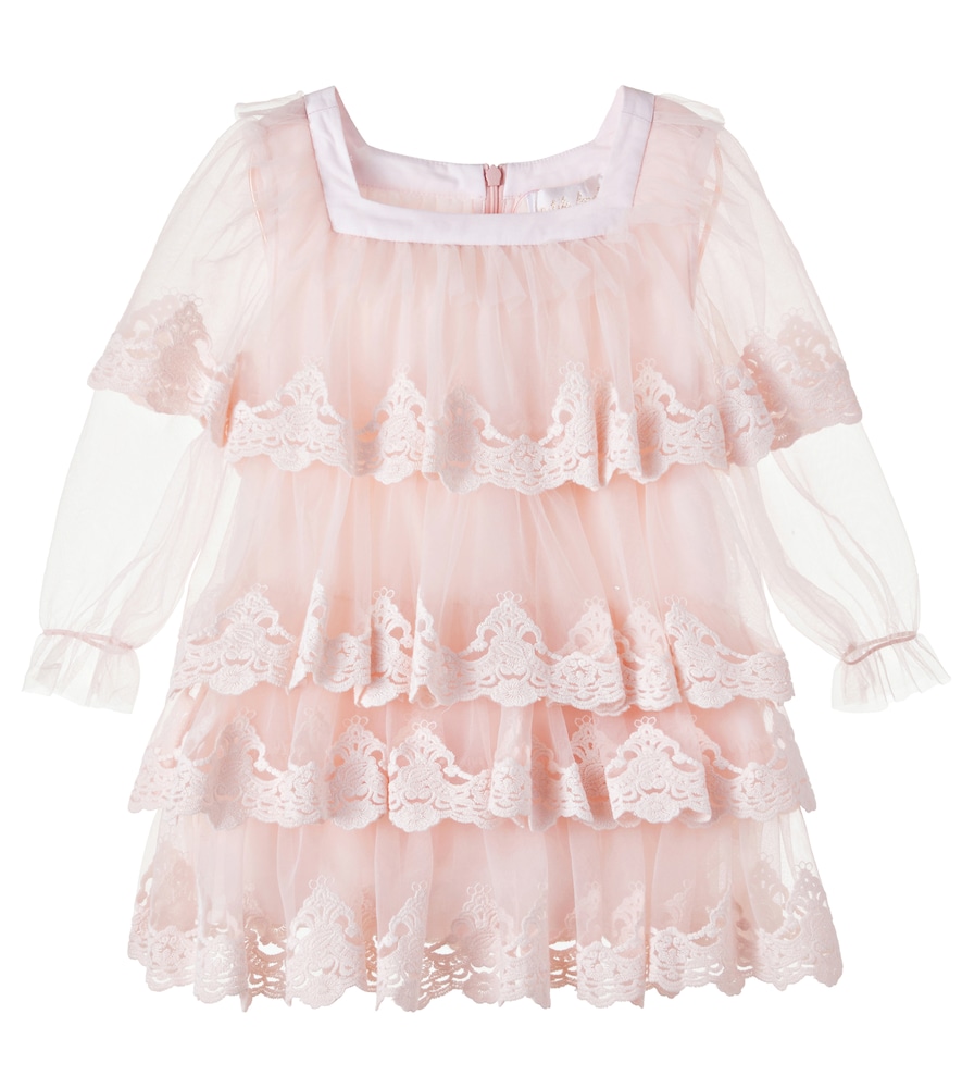 Petite Amalie Lace-trimmed tulle dress