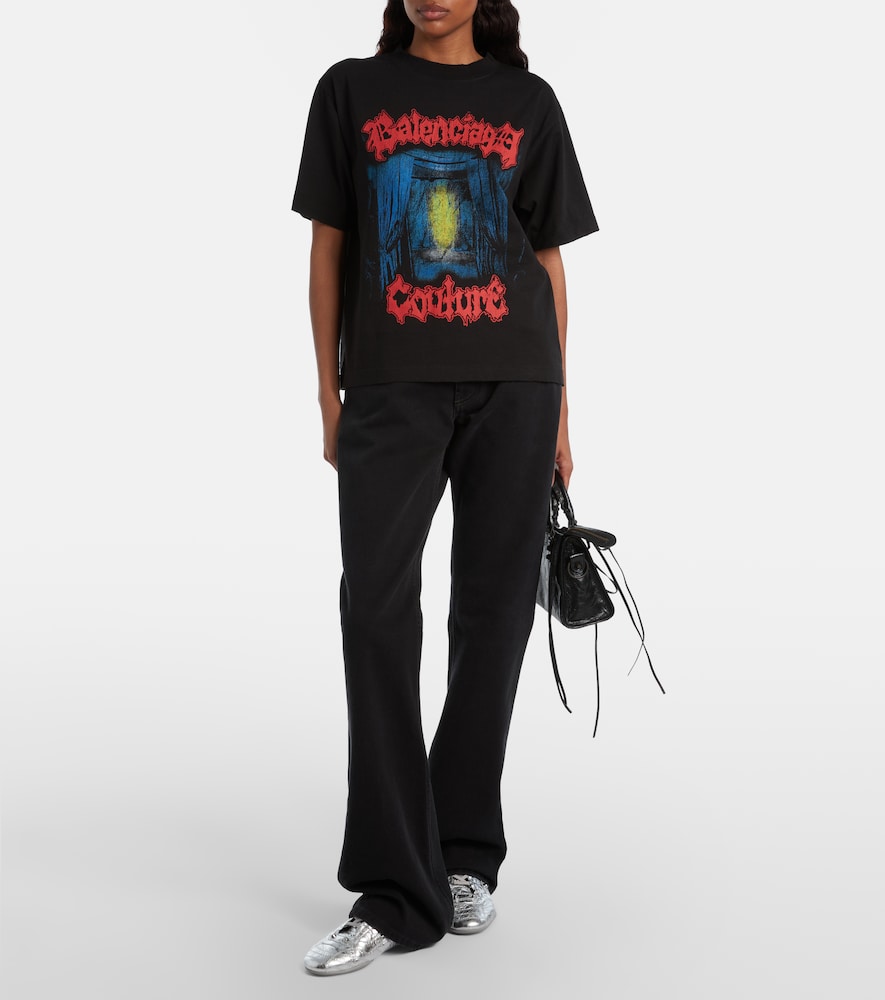  Balenciaga Balenciaga Camiseta De Algodón Estampada 
