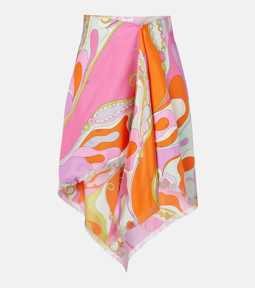 Midirock Orchidee aus Seiden-Twill