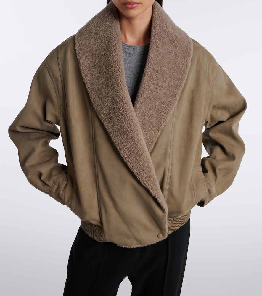 Oversized Teddy-Trimmed Blouson Jacket