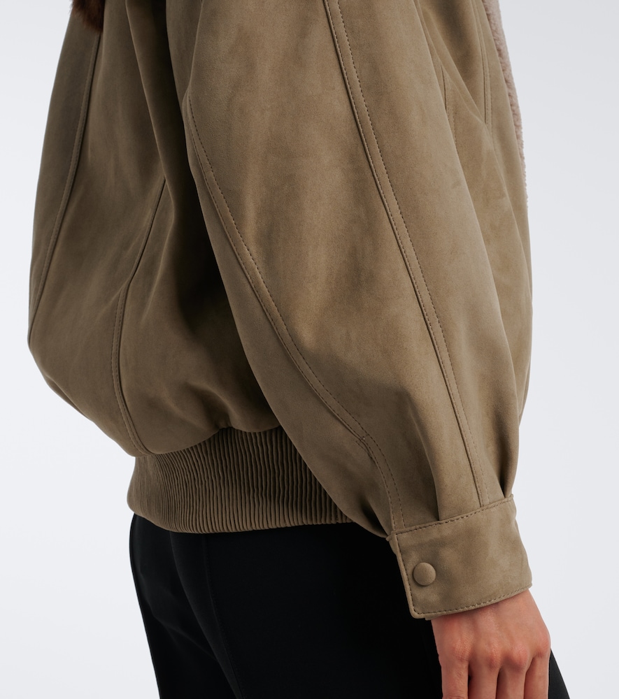 Oversized Teddy-Trimmed Blouson Jacket