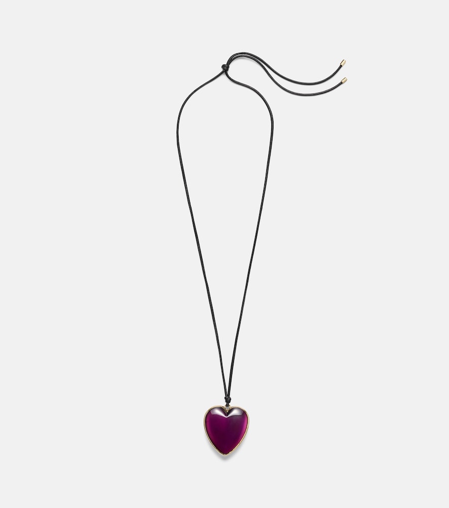 Jennifer Fisher Collier en cuir, plaqué or 14 ct et quartz