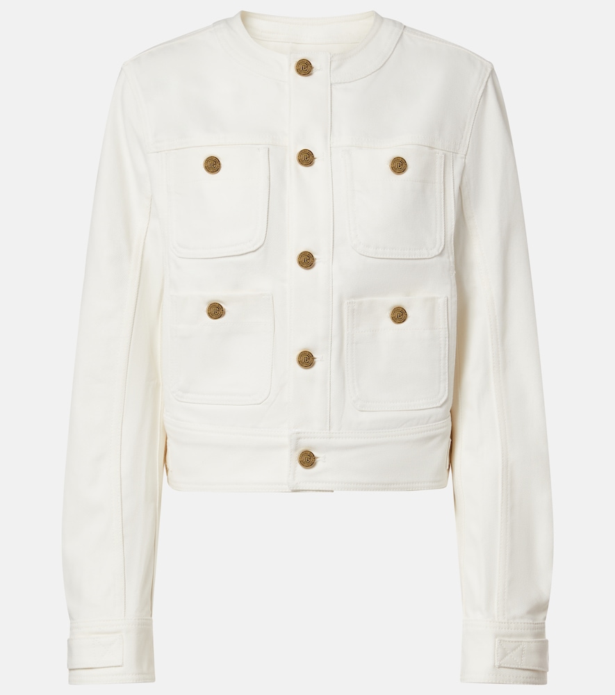 Balmain Women's White Denim Jacket UK Size 12 - Mytheresa