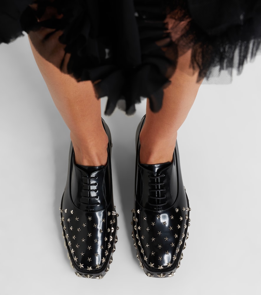 Noir Kei Ninomiya x Jimmy Choo embellished leather Oxford shoes