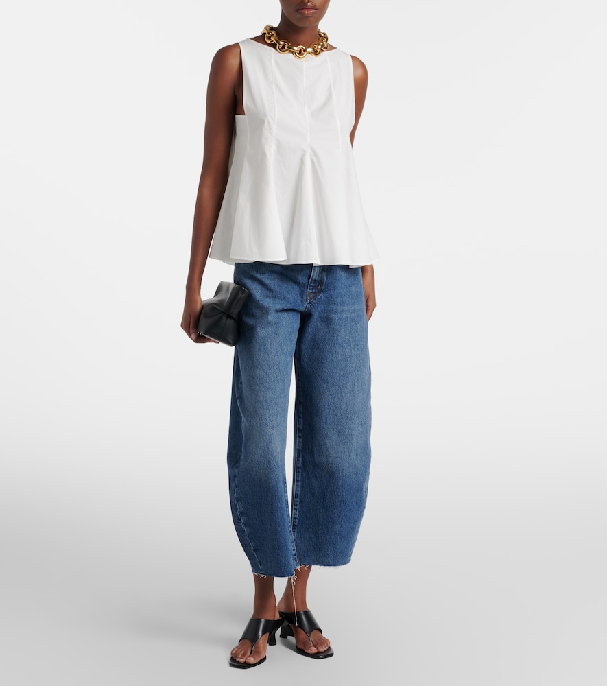 Bubble Crop Barrel-Leg Jeans