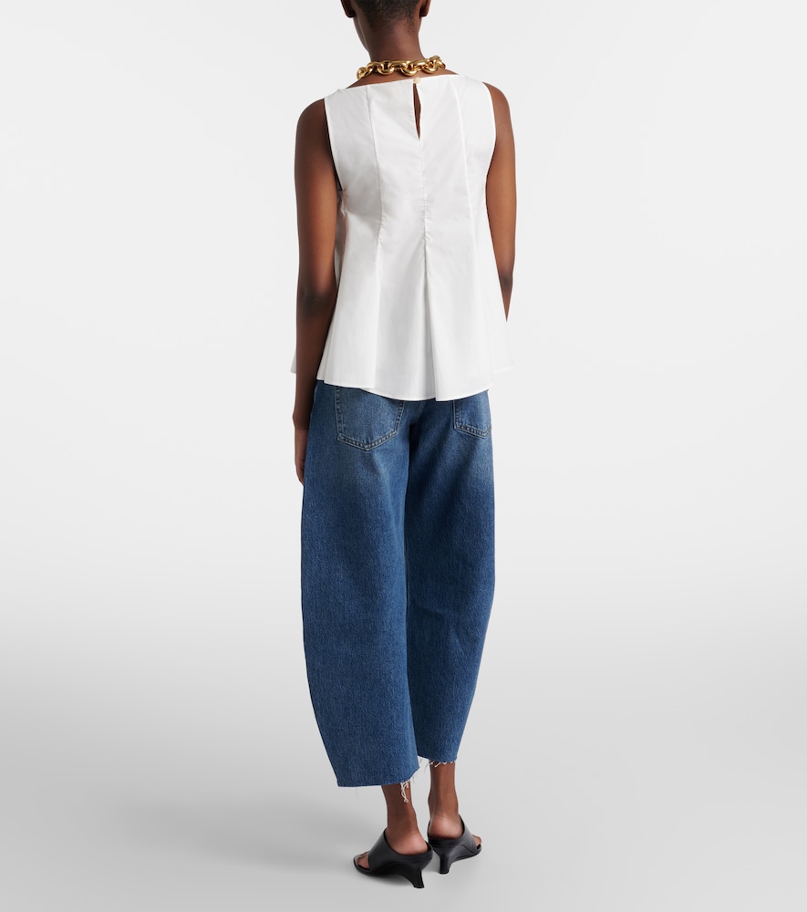 Bubble Crop Barrel-Leg Jeans