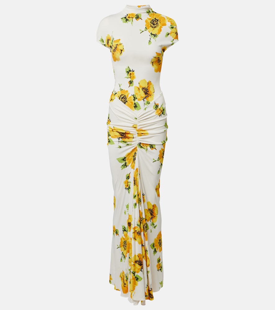 Alaia Alaïa Floral ruched jersey maxi dress | Thumbnail 7 Alaia Alaïa Floral ruched jersey maxi dress | Thumbnail 7