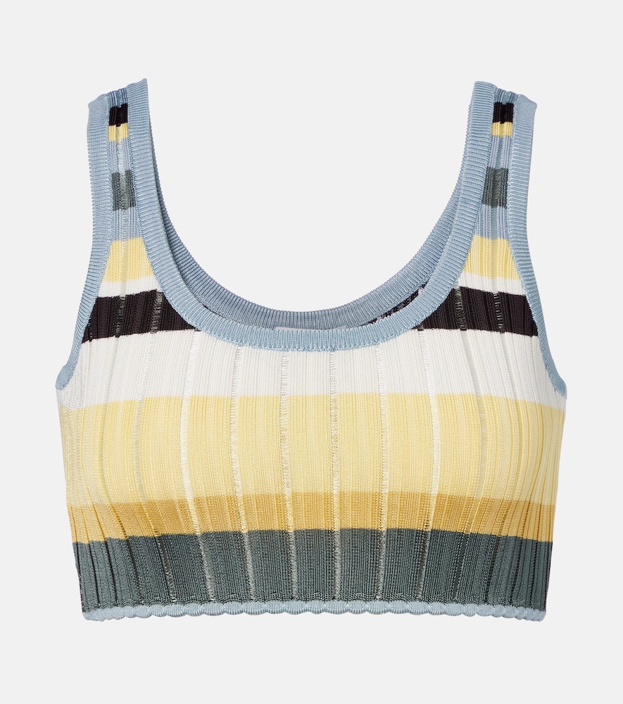 Alaia Women's Multicoloured Striped Knitted Crop Top UK Size 6 - Mytheresa