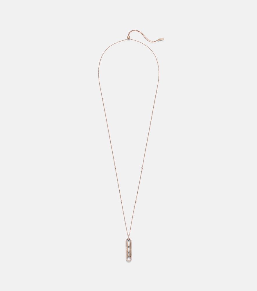 Messika Move 10th 18kt rose gold pendant necklace with diamonds