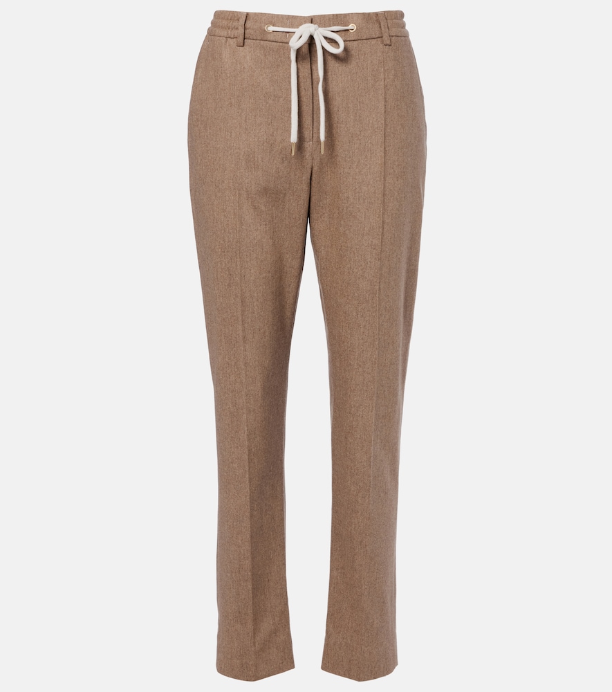 Pantaloni tapered in lana e cashmere