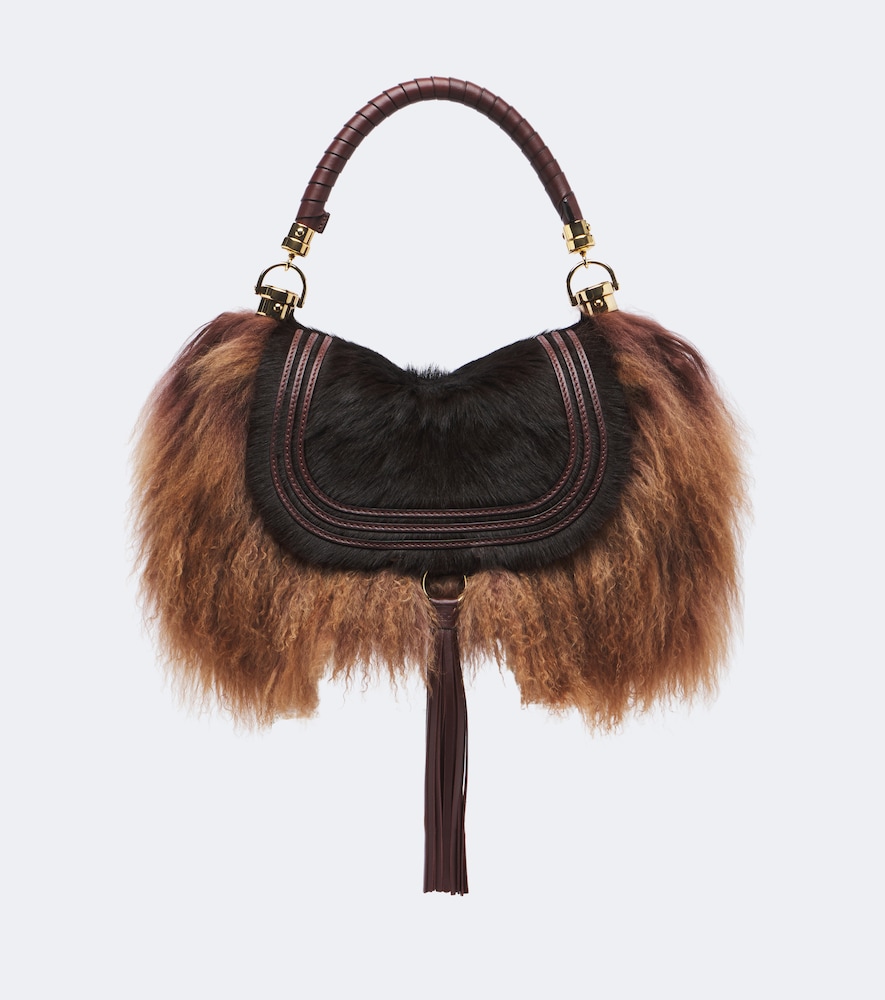 Chloé Schultertasche Marcie Foulard Small aus Shearling
