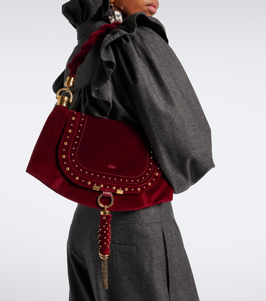 Chloé Marcie Foulard Small Velvet Shoulder Bag
